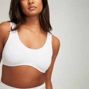 Nudea - Soutien-gorge blanc à décolleté plongeant en coton biologique