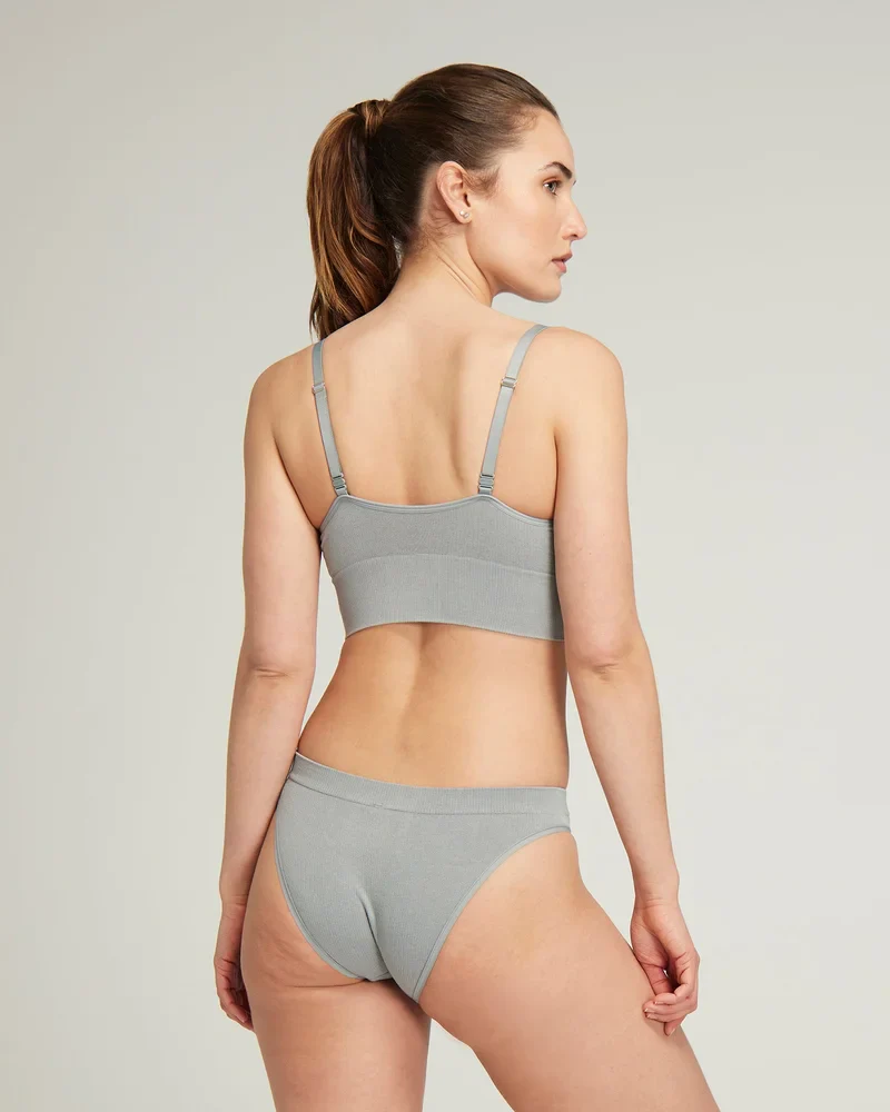 Nudea - Lot de 2 brassières sans coutures en TENCEL, gris orage/rose – Image 9