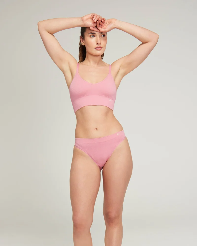 Nudea - Lot de 2 brassières sans coutures en TENCEL, gris orage/rose – Image 5