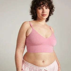 Nudea - Lot de 2 brassières sans coutures en TENCEL, rose/blanc sable