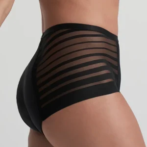 ByeBra - Culotte menstruelle anti-fuites, haute, en dentelle, flux abondant, noire