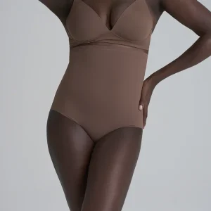 ByeBra - Culotte gainante sculptante (Maintien fort) Taille haute Cacao