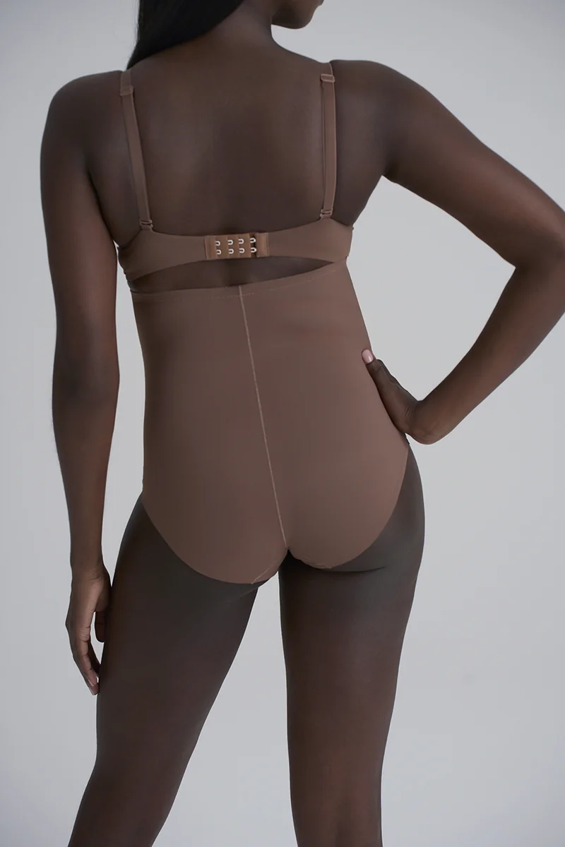 ByeBra - Culotte gainante sculptante (Maintien fort) Taille haute Cacao – Image 4