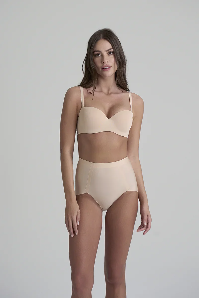 ByeBra - Smooth Essentials (Maintien moyen) Culotte taille mi-haute, lot de 2, beige – Image 4