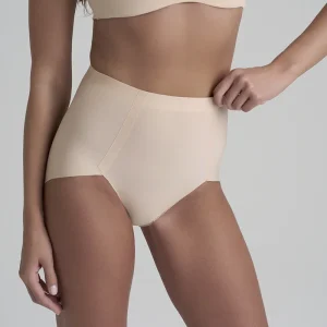 ByeBra - Smooth Essentials (Maintien moyen) Culotte taille mi-haute, lot de 2, beige