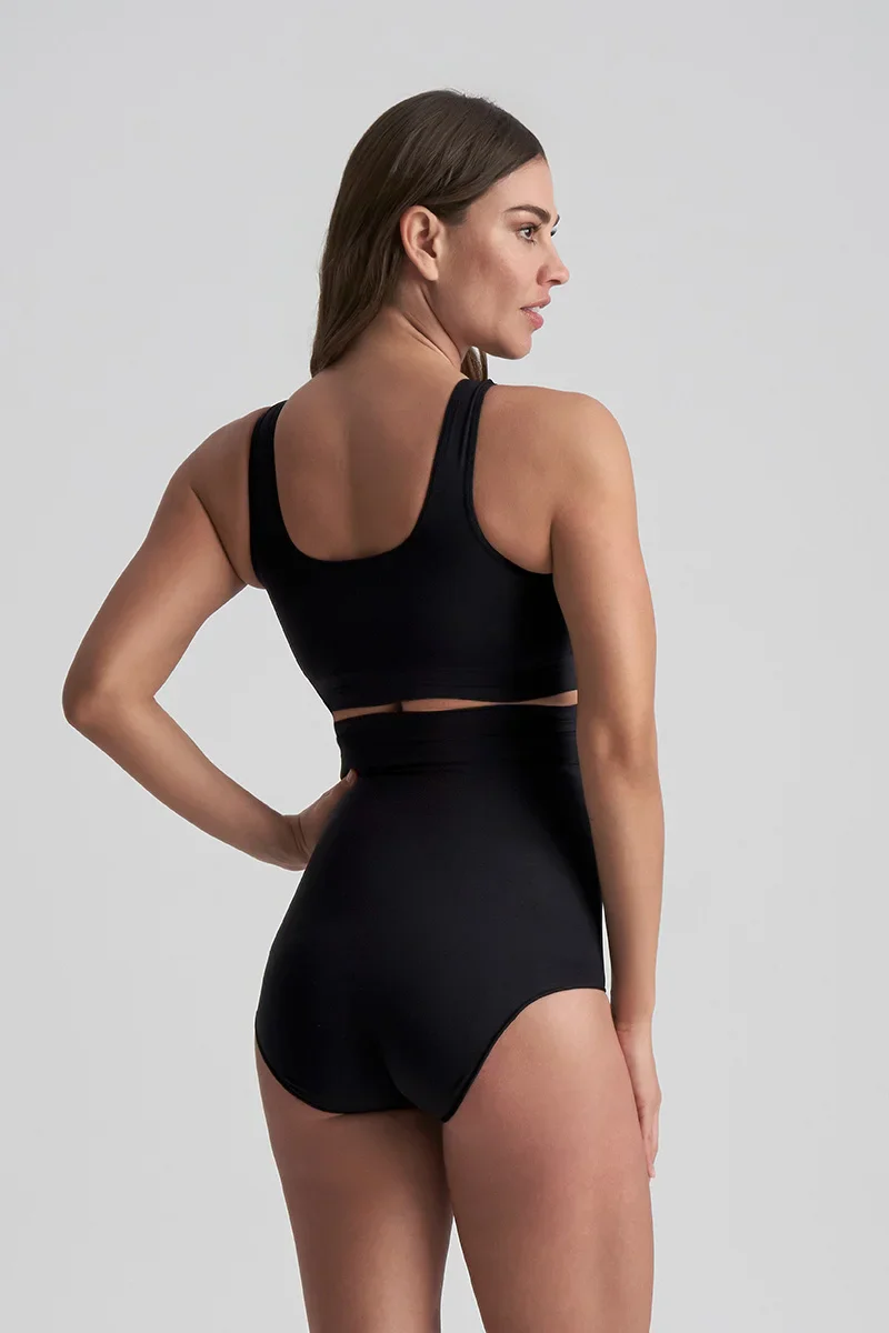 ByeBra - Culotte gainante sans coutures (maintien fort) taille haute noire, douce au toucher – Image 5