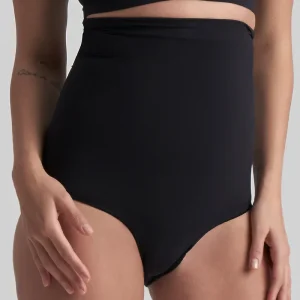 ByeBra - Culotte gainante sans coutures (maintien fort) taille haute noire, douce au toucher