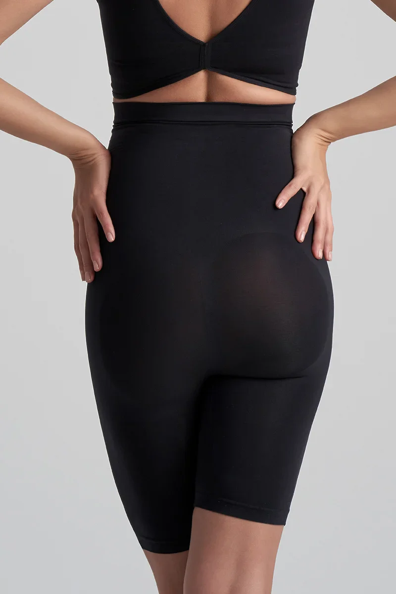 ByeBra - Gainant sans coutures (Maintien fort) Short taille haute noir doux au toucher