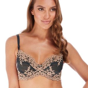 Wacoal - Soutien-gorge à armatures Embrace Lace Ébène / Sable changeant