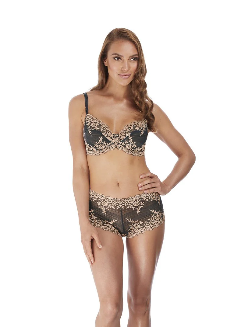 Wacoal - Shorty Embrace Lace Ébène / Sable changeant – Image 3