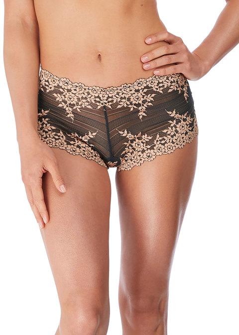 Wacoal - Shorty Embrace Lace Ébène / Sable changeant