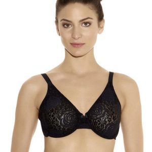 Wacoal - Soutien-gorge moulant à armatures en dentelle Halo Noir