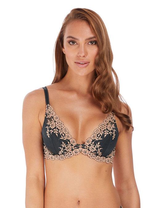 Wacoal - Soutien-gorge plongeant à armatures Embrace Lace Ébène / Sable changeant – Image 2