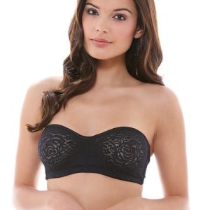 Wacoal - Soutien-gorge sans bretelles en dentelle Halo Noir