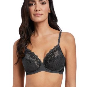 Wacoal - Soutien-gorge à armature en dentelle, moyen, avec charcoal