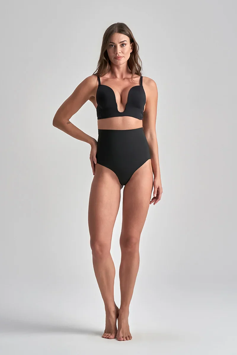 ByeBra - Gainant taille haute (Maintien extra fort) String noir – Image 4