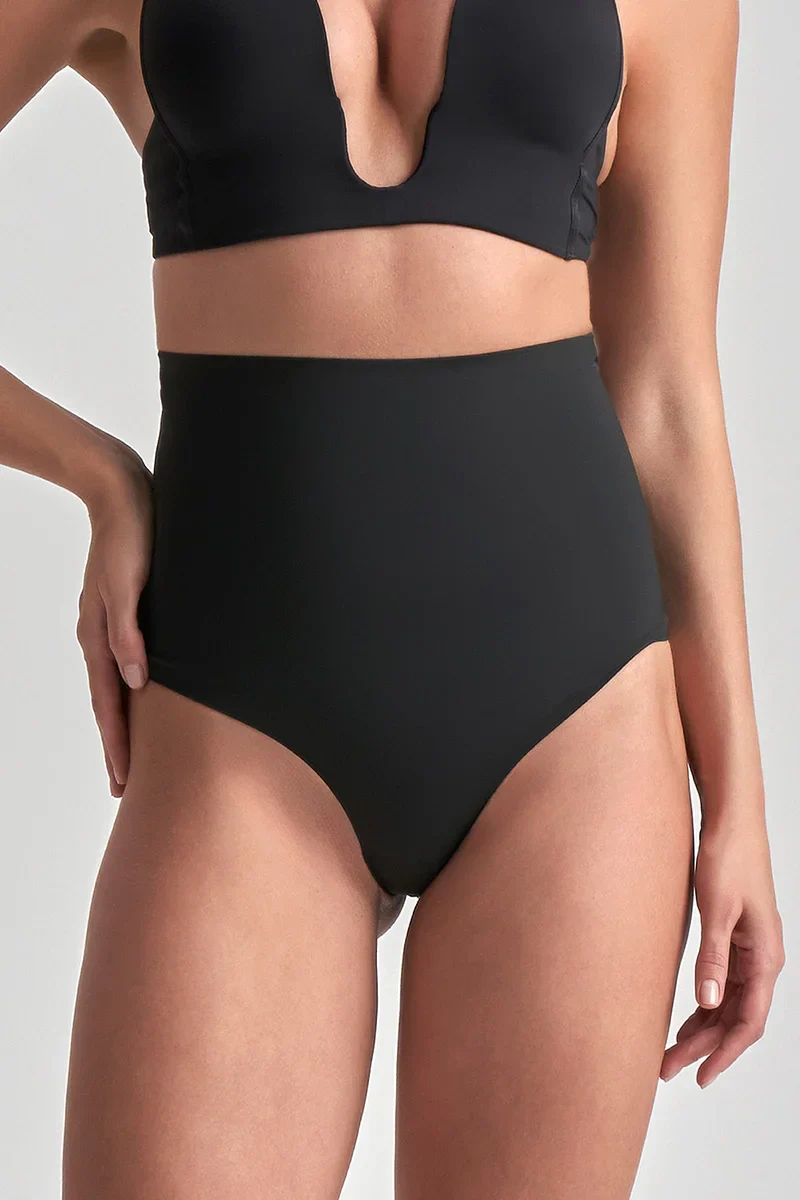 ByeBra - Gainant taille haute (Maintien extra fort) String noir – Image 2