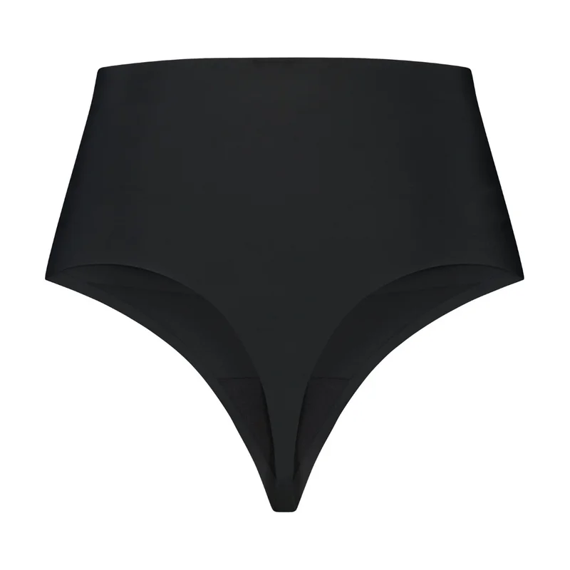 ByeBra - Gainant taille haute (Maintien extra fort) String taille mi-haute noir – Image 7