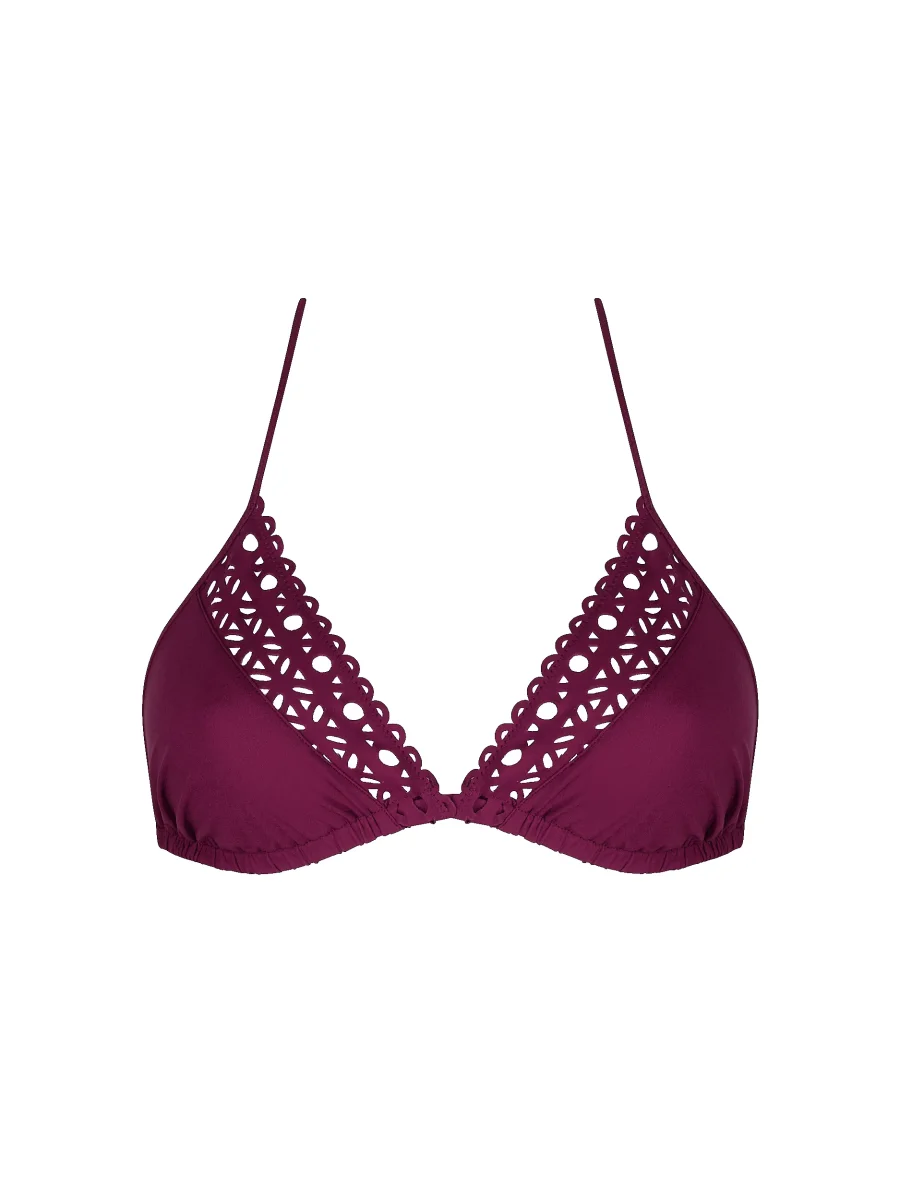 Maillots de bain Lise Charmel - Bikini triangle rembourré souple Ajourage Couture Ajourage Prune – Image 2