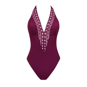 Maillots de bain Lise Charmel - Ajourage Couture Maillot de bain dos nu plongeant et devant Ajourage Prune