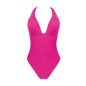 Maillots de bain Lise Charmel - Maillot de bain dos nu plongeant Ajourage Couture Ajourage Fuchsia