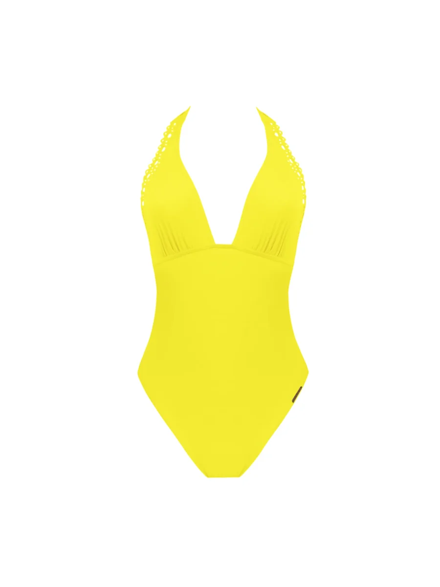 Maillots de bain Lise Charmel - Maillot de bain dos nu plongeant Ajourage Couture Ajourage Jaune – Image 2