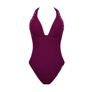Maillots de bain Lise Charmel - Maillot de bain dos nu plongeant Ajourage Couture Ajourage Prune