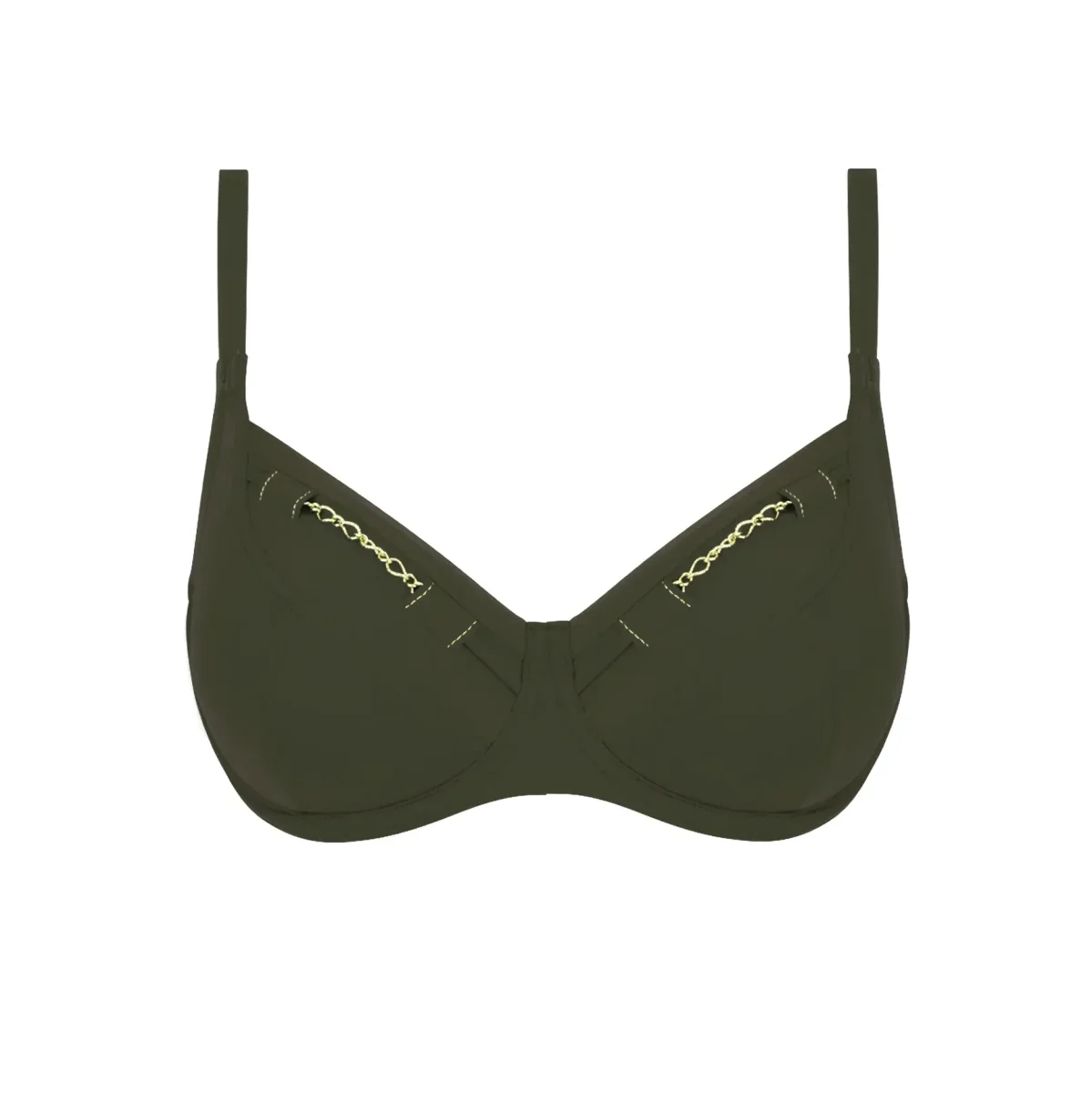 Maillots de bain Lise Charmel - Bikini balconnet D'or et de chaînes Kaki Or