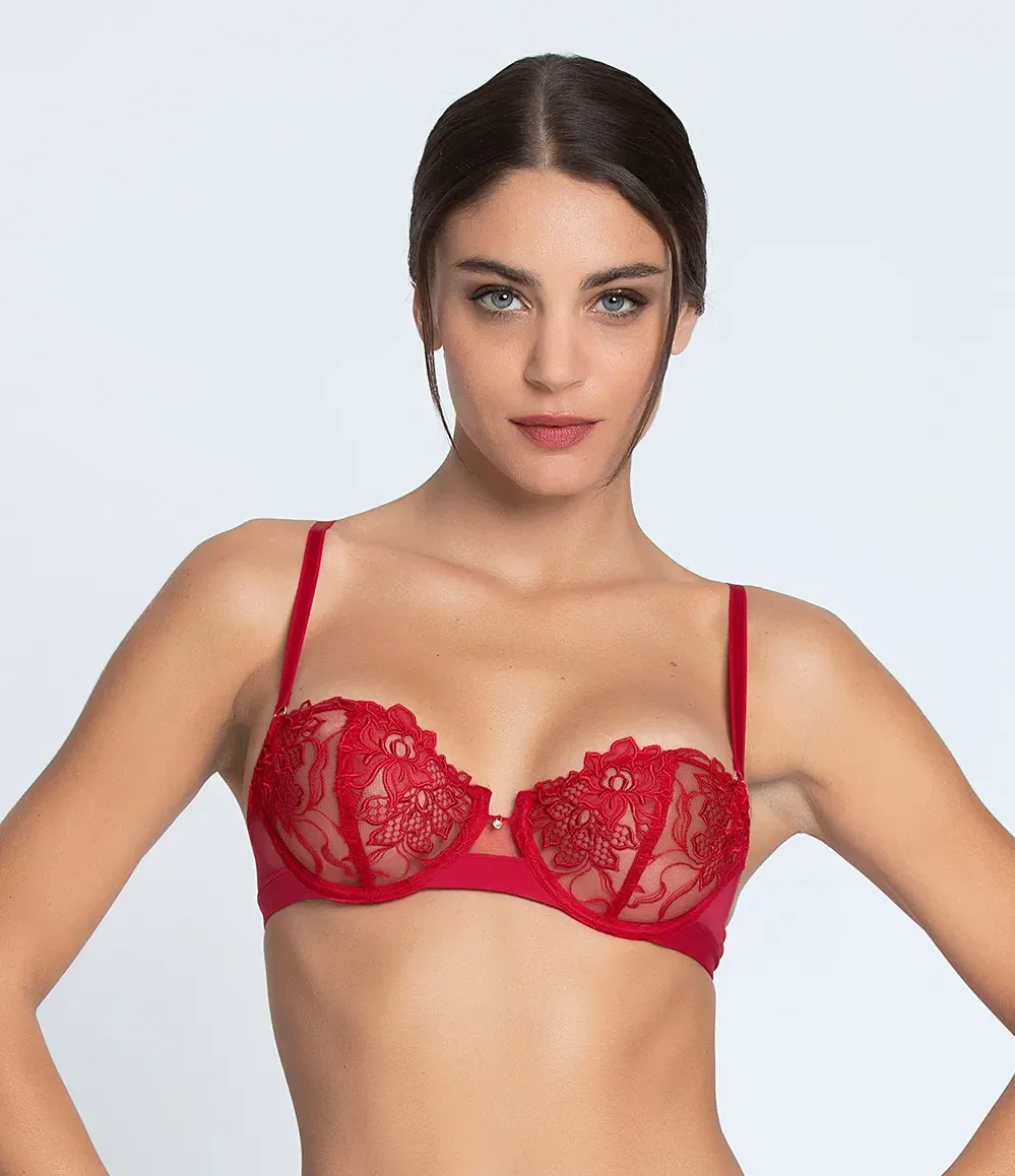 Lise Charmel - Adorable soutien-gorge corbeille à coutures verticales sexy Rouge Effusion – Image 2