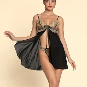 Lise Charmel - Sublime En Or Babydoll Noir Eclat