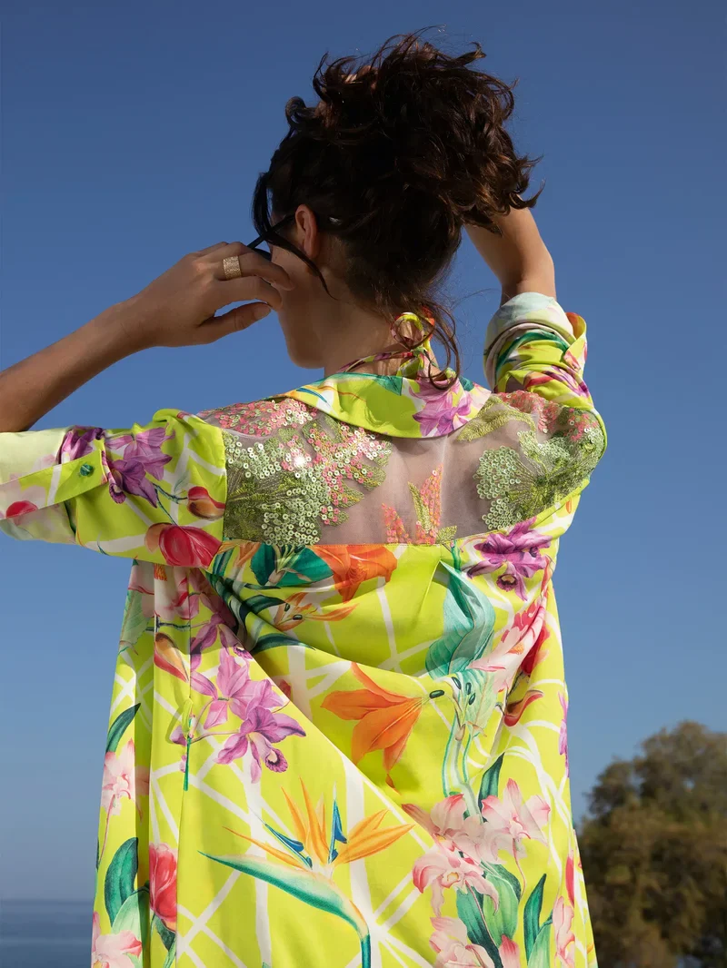 Lise Charmel Maillots de Bain - Chemise Longue Fleurs Splendeur Splendeur Lime – Image 6