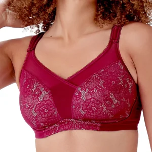 Berlei - Soutien-gorge minimiseur sans armatures Beauty Lace Bordeaux