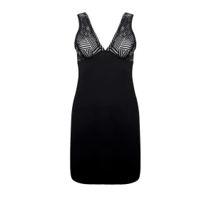 Antigel By Lise Charmel - Robe De Nuit Graphique Tressage Tressage Noir