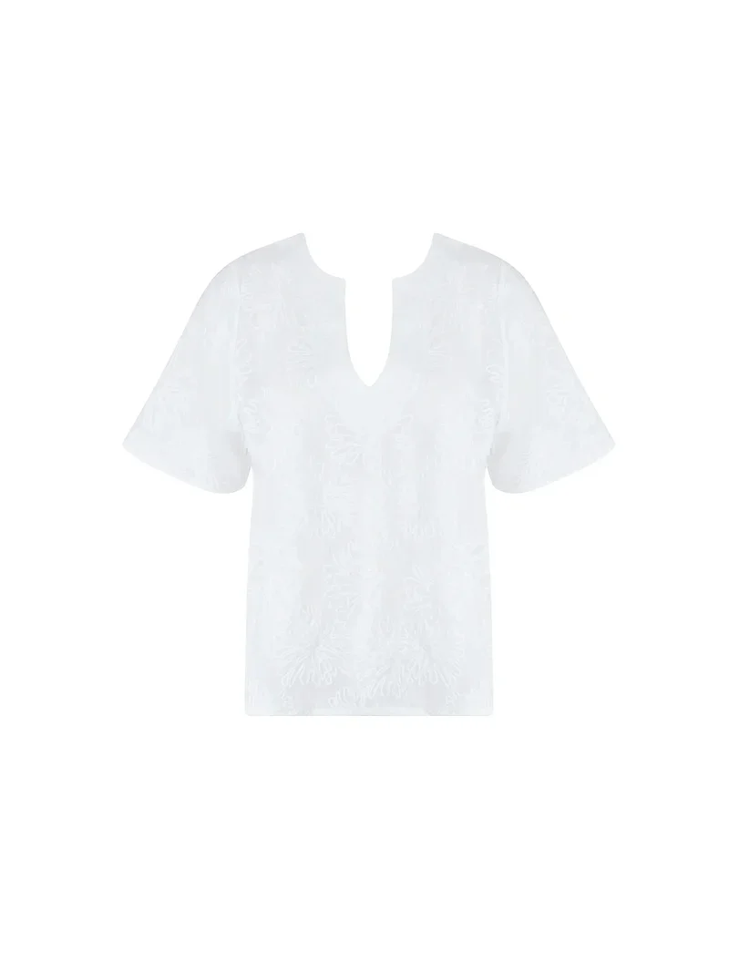 Maillot de bain Antigel de Lise Charmel - Haut à manches courtes La Bohème Antigel Blanc