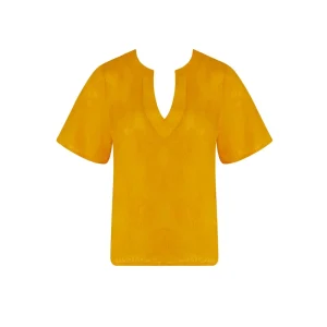 Maillot de bain Antigel de Lise Charmel - La Bohème, haut à manches courtes Antigel jaune pailleté
