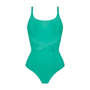 Maillots de bain Antigel de Lise Charmel - Maillot de bain une pièce à bonnets emboîtants La Chiquissima Mer Emeraude