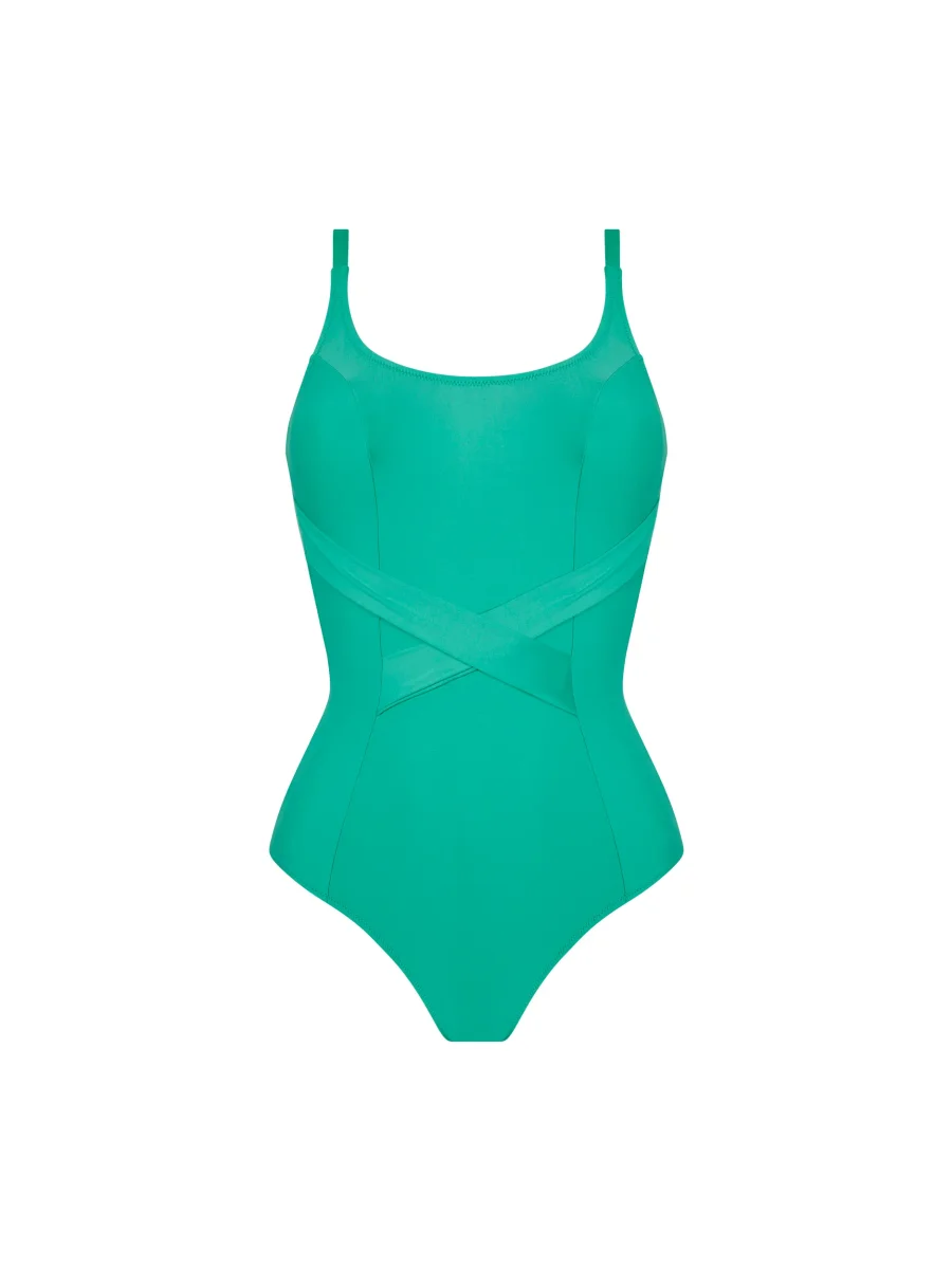 Maillots de bain Antigel de Lise Charmel - Maillot de bain une pièce à bonnets emboîtants La Chiquissima Mer Emeraude
