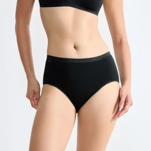 Sloggi - Culotte midi taille haute Basic Plus noire