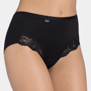 Sloggi - Culotte taille haute Romance noire