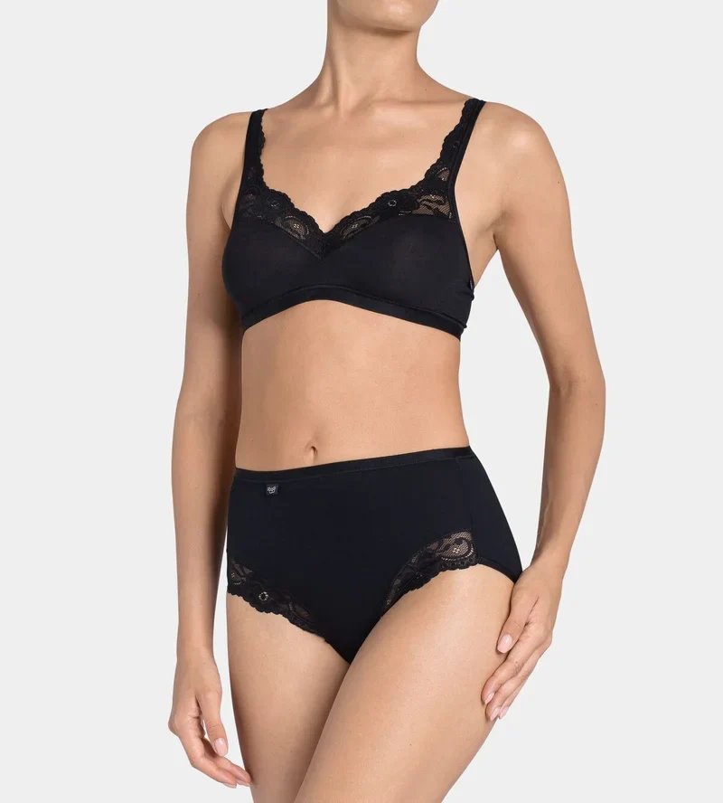 Sloggi - Culotte taille haute Romance noire – Image 3