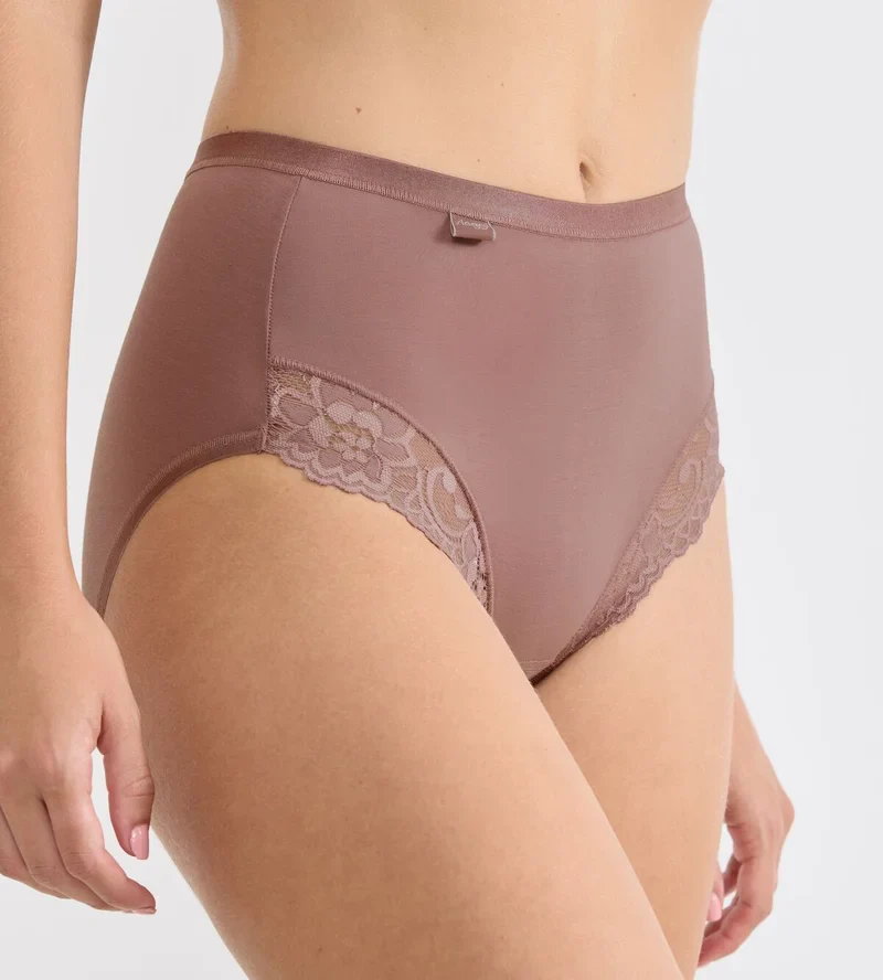 Sloggi - Culotte taille haute Romance Cacao – Image 5