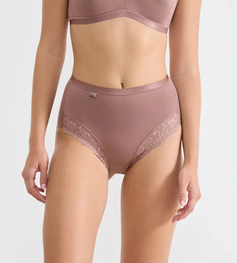Sloggi - Culotte taille haute Romance Cacao
