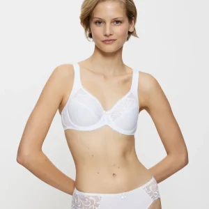 Triumph - Soutien-gorge moderne en dentelle et coton à bonnets emboîtants, blanc