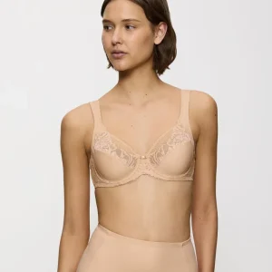 Triumph - Soutien-gorge moderne en dentelle et coton à bonnets emboîtants, beige neutre