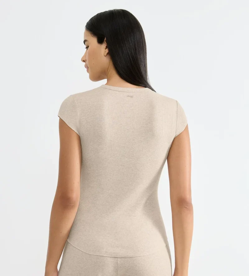 Sloggi - Go T-shirt côtelé gris combiné – Image 4