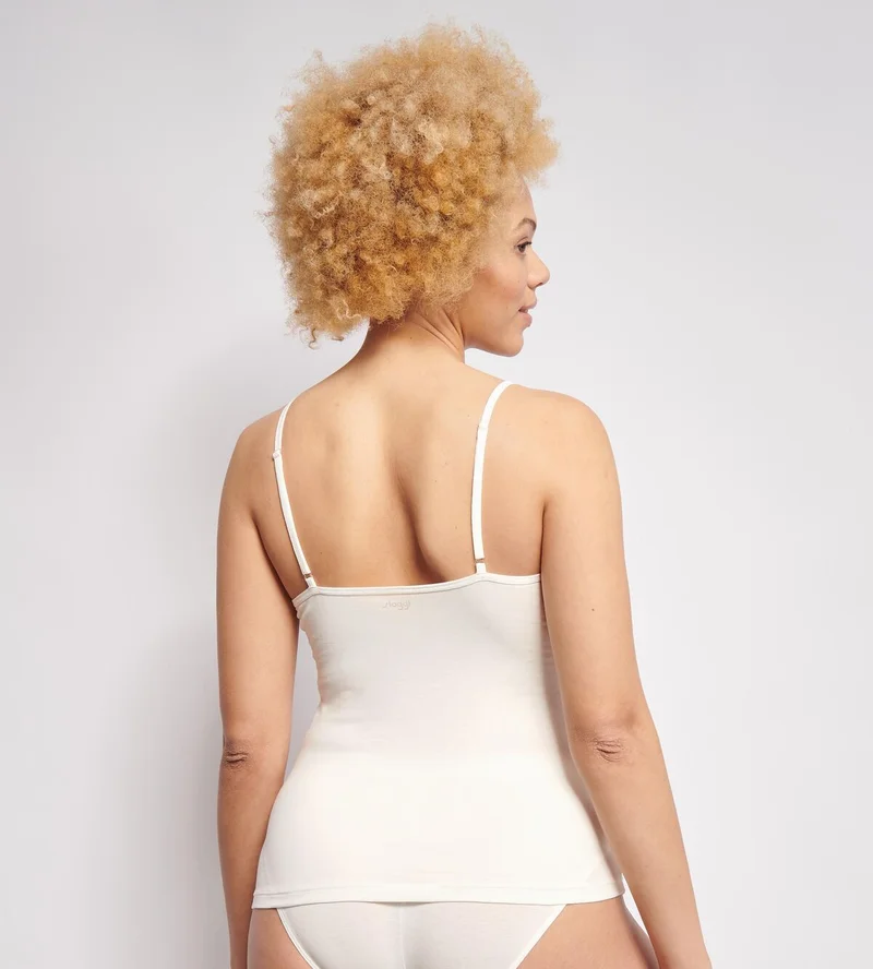 Sloggi - Débardeur à spaghetti Ever Ease en soie blanche – Image 4