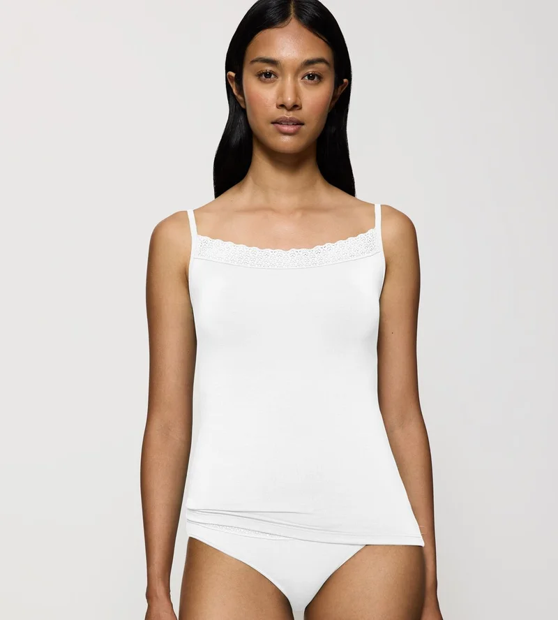 Triomphe - Sensation de débardeur spaghetti blanc en modal – Image 2