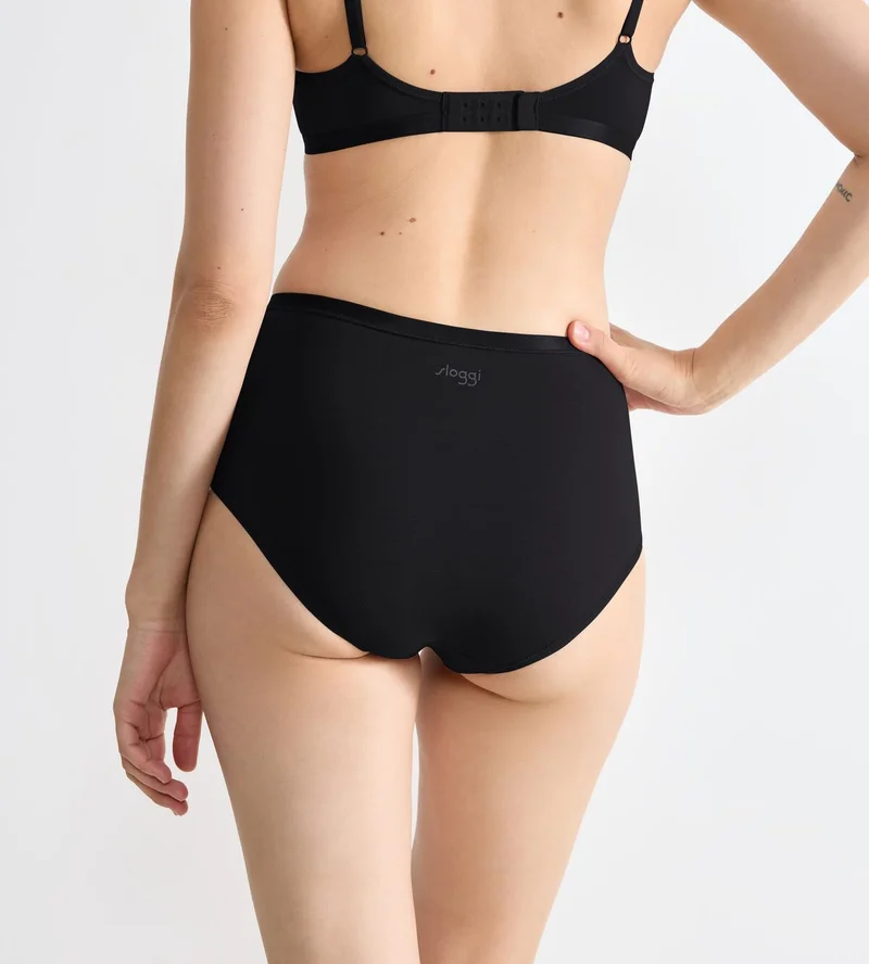 Sloggi - Culotte taille haute en coton noir Go Daily – Image 4