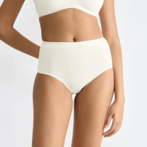Sloggi - Culotte taille haute en coton blanc soie Go Daily