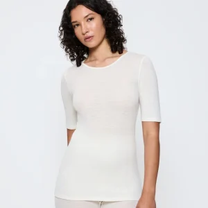 Triumph - Top à manches courtes Beauty Layers en laine écru blanc